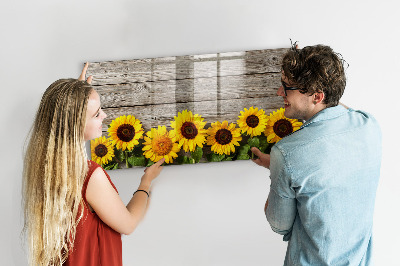 Lavagna magnetica scrivibile Tavola creativa con fiori di girasole