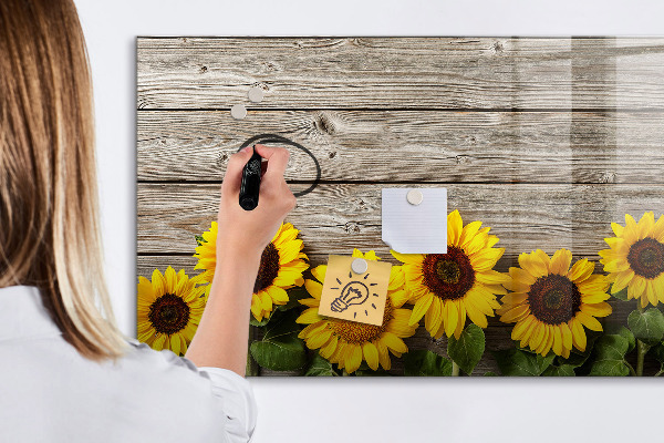 Lavagna magnetica scrivibile Tavola creativa con fiori di girasole