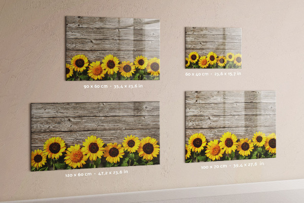 Lavagna magnetica scrivibile Tavola creativa con fiori di girasole