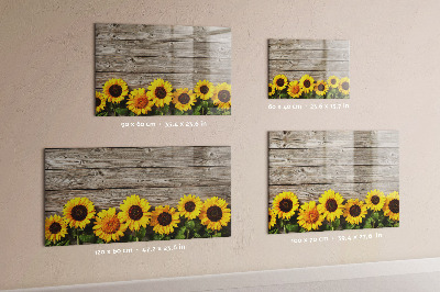 Lavagna magnetica scrivibile Tavola creativa con fiori di girasole