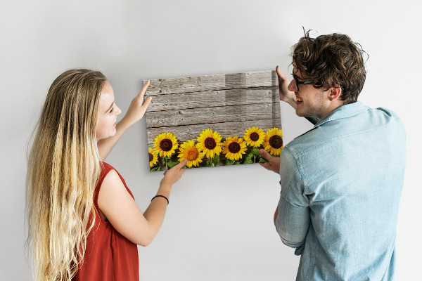 Lavagna magnetica scrivibile Tavola creativa con fiori di girasole