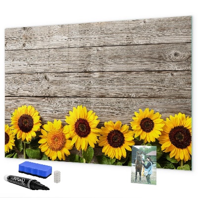 Lavagna magnetica scrivibile Tavola creativa con fiori di girasole