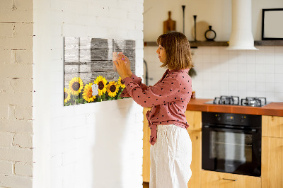 Lavagna magnetica scrivibile Tavola creativa con fiori di girasole