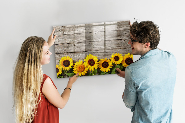 Lavagna magnetica scrivibile Tavola creativa con fiori di girasole