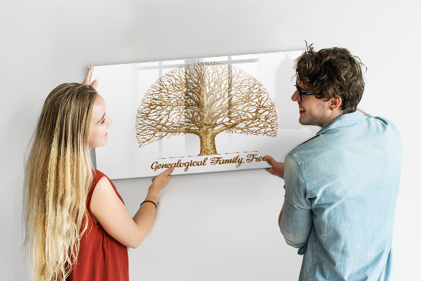 Lavagna magnetica con pennarelli Albero genealogico con spazio per le foto