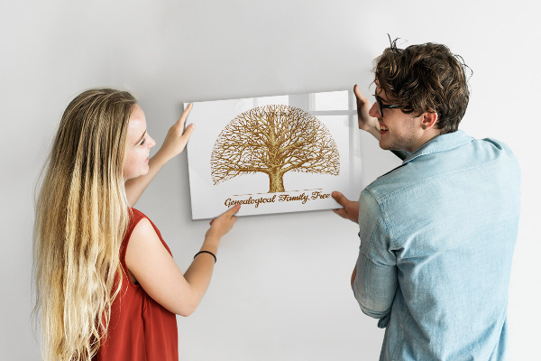 Lavagna magnetica con pennarelli Albero genealogico con spazio per le foto