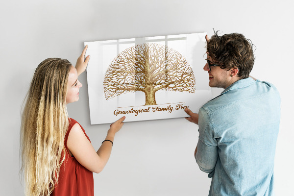 Lavagna magnetica con pennarelli Albero genealogico con spazio per le foto