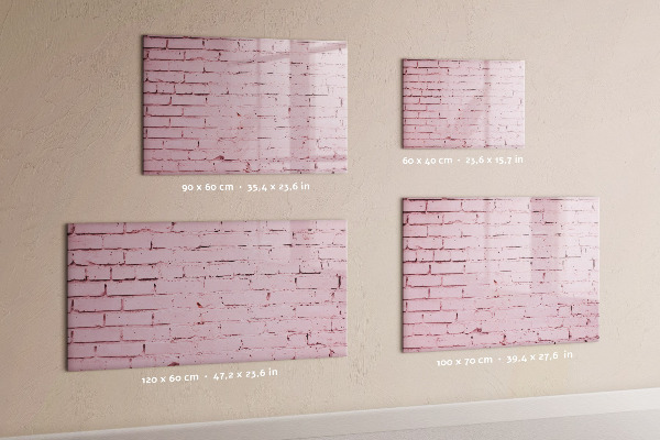Lavagna magnetica con pennarelli Parete rosa con spazio per le foto