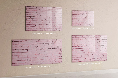 Lavagna magnetica con pennarelli Parete rosa con spazio per le foto