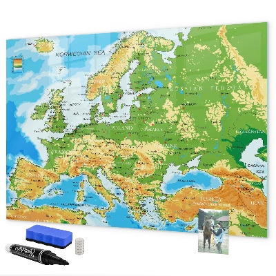Lavagna magnetica scrivibile Una mappa dell'Europa per i ricordi personali