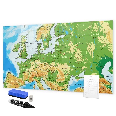 Lavagna magnetica scrivibile Una mappa dell'Europa per i ricordi personali