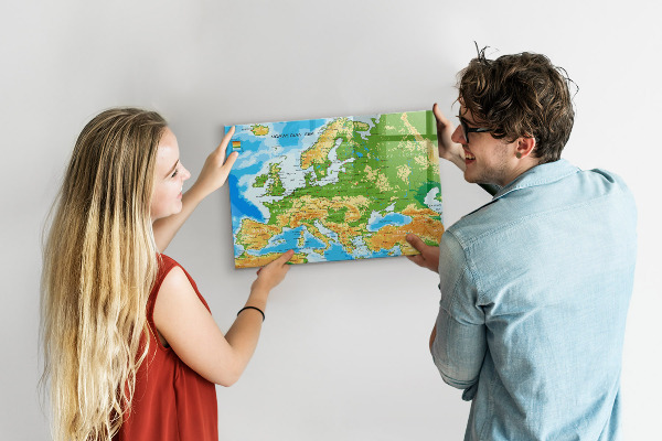 Lavagna magnetica scrivibile Una mappa dell'Europa per i ricordi personali