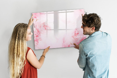 Lavagna magnetica con pennarelli Ricordi romantici su uno sfondo rosa