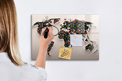Lavagna magnetica scrivibile Mondo interattivo con punti fotografici