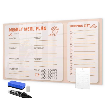Lavagna magnetica scrivibile Piano alimentare settimanale