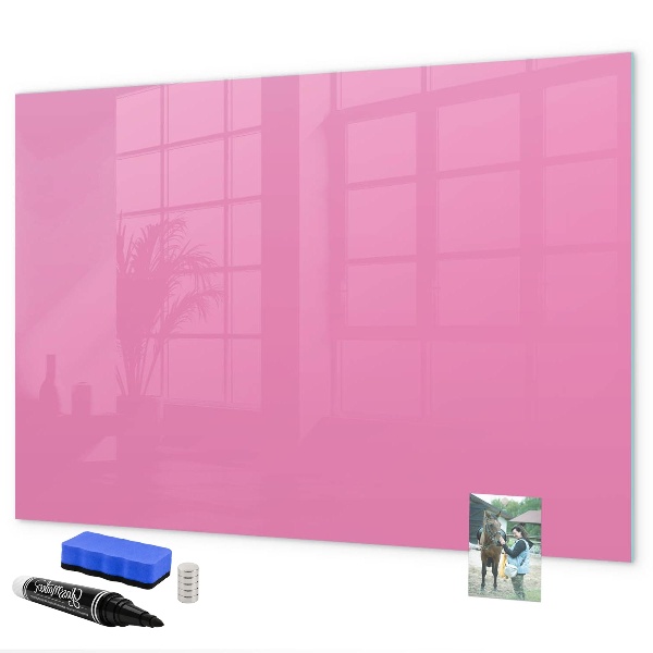 Lavagna magnetica con pennarelli Lavagna rosa per appunti e foto