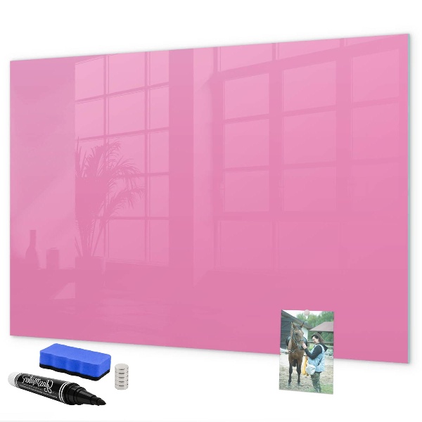 Lavagna magnetica con pennarelli Lavagna rosa per appunti e foto