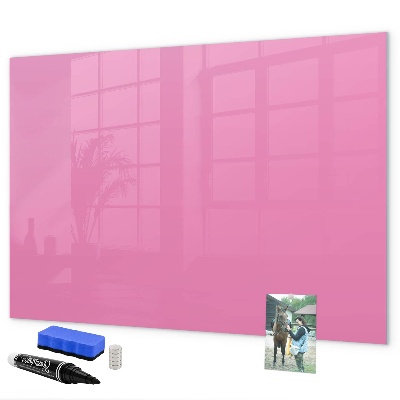 Lavagna magnetica con pennarelli Lavagna rosa per appunti e foto