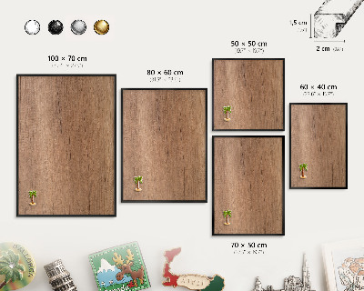 Lavagna magnetica in metallo decorata di colore nero Trama effetto legno