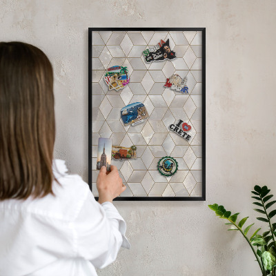 Lavagna magnetica in metallo decorata di colore nero Sfondo chl