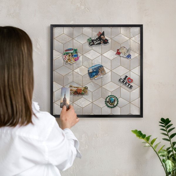 Lavagna magnetica in metallo decorata di colore nero Sfondo chl