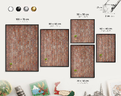 Lavagna magnetica in metallo decorata di colore nero Muro di mattoni