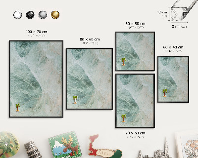 Lavagna magnetica in metallo decorata di colore nero Texture verdi