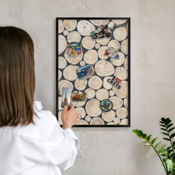 Lavagna magnetica in metallo decorata di colore nero Struttura in acciaio
