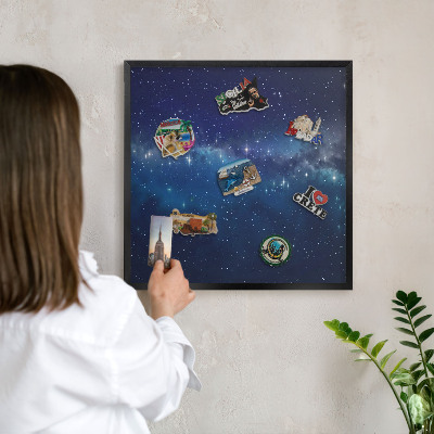 Lavagna magnetica in metallo decorata di colore nero Spazio stellare