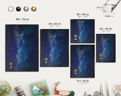 Lavagna magnetica in metallo decorata di colore nero Spazio stellare