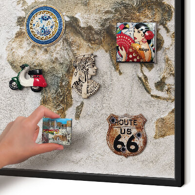 Lavagna magnetica in metallo decorata di colore nero Mappa altimetrica