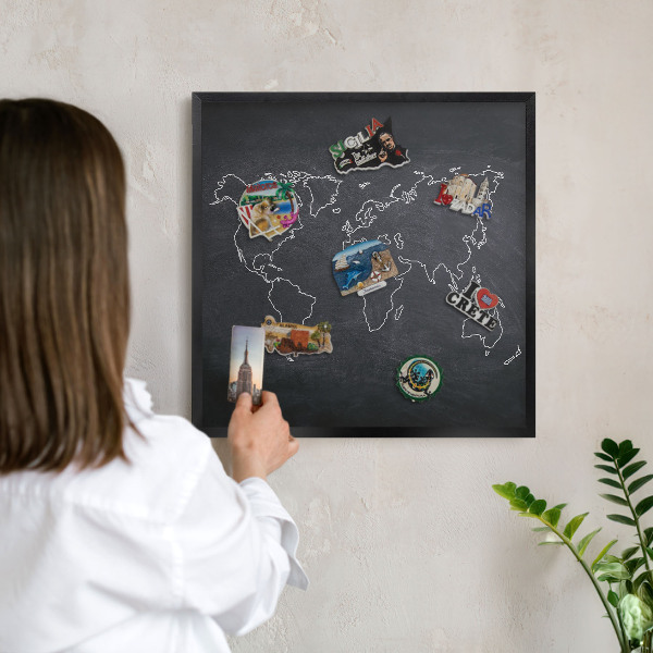 Lavagna magnetica in metallo decorata di colore nero Mondo del Cretaceo