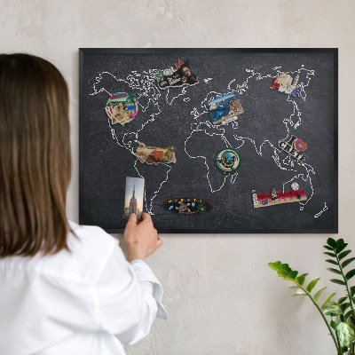 Lavagna magnetica in metallo decorata di colore nero Mondo del Cretaceo