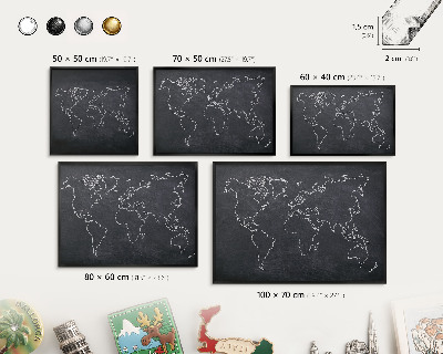 Lavagna magnetica in metallo decorata di colore nero Mondo del Cretaceo