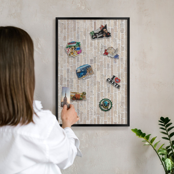 Lavagna magnetica in metallo decorata di colore nero Motivo a mattoni