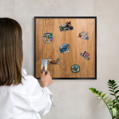 Lavagna magnetica in metallo decorata di colore nero Struttura in acciaio