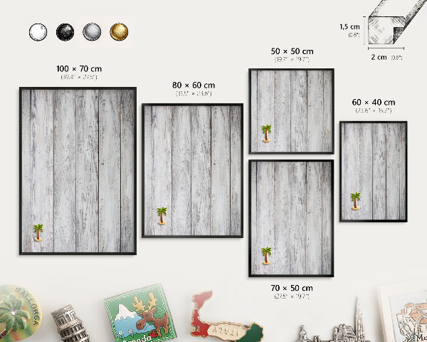 Lavagna magnetica in metallo decorata di colore nero Legno rustico