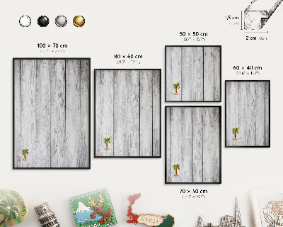 Lavagna magnetica in metallo decorata di colore nero Legno rustico