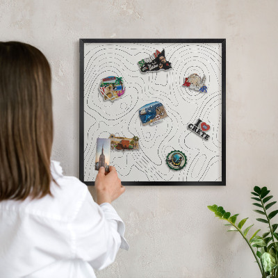 Lavagna magnetica in metallo decorata di colore nero Stile geometrico