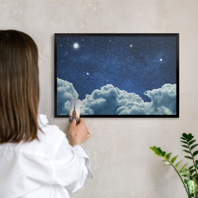 Lavagna magnetica in metallo decorata di colore nero Notte cosmica