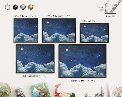 Lavagna magnetica in metallo decorata di colore nero Notte cosmica