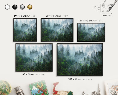 Lavagna magnetica in metallo decorata di colore nero Foresta misteriosa