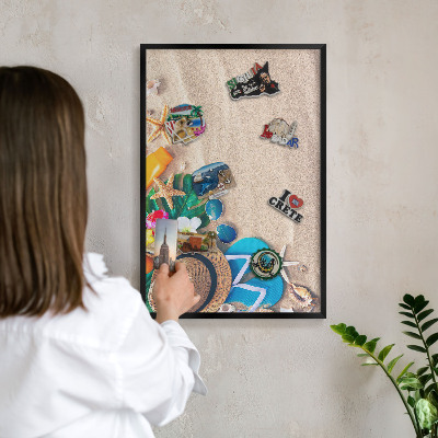 Lavagna magnetica in metallo decorata di colore nero Relax estivo