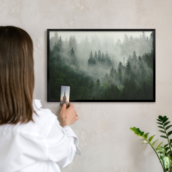 Lavagna magnetica in metallo decorata di colore nero Magia della foresta