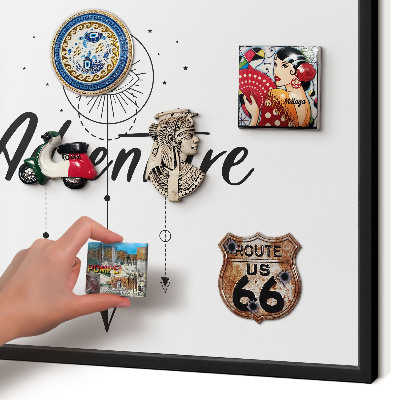 Lavagna magnetica in metallo decorata di colore nero Tema avventura