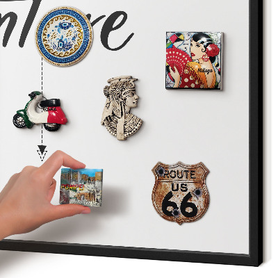 Lavagna magnetica in metallo decorata di colore nero Tema avventura