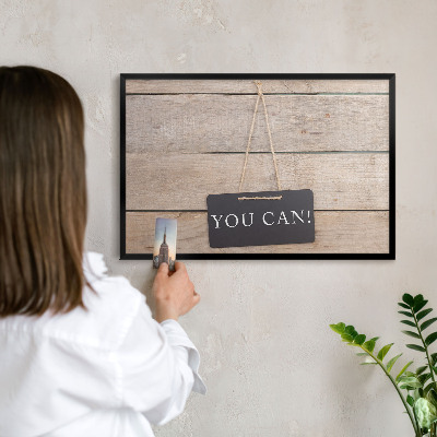 Lavagna magnetica in metallo decorata di colore nero Motivazione quotidiana