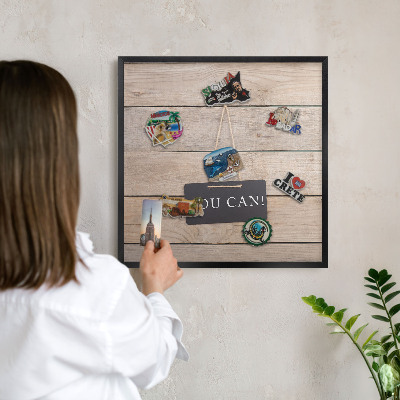 Lavagna magnetica in metallo decorata di colore nero Motivazione quotidiana