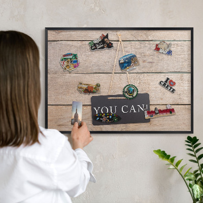 Lavagna magnetica in metallo decorata di colore nero Motivazione quotidiana