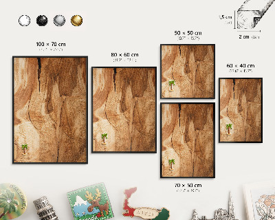 Lavagna magnetica in metallo decorata di colore nero Legno naturale